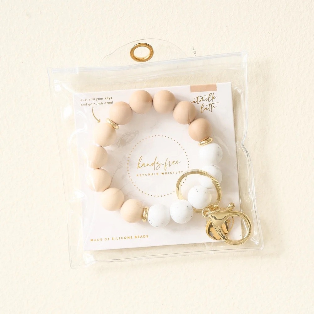 "Oatmilk Latte" TheDarlingEffect Silicone Wristlet keychain